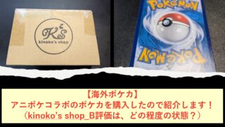 【海外ポケカ】アニポケコラボのポケカを購入したので紹介します！（kinoko’s shop_B評価は、どの程度の状態？）